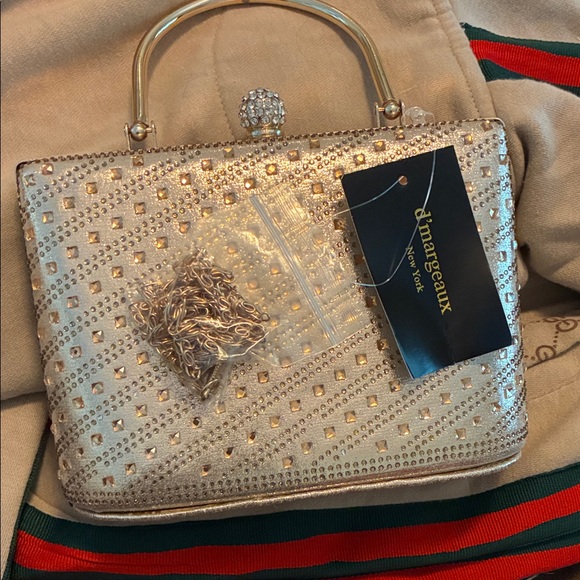 Chic Gold Studded Clutch - Picture 2 of 4